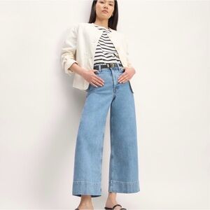 Everlane Women’s The Wide Leg Jean Ankle High Rise Size 27 Light Blue Jeans